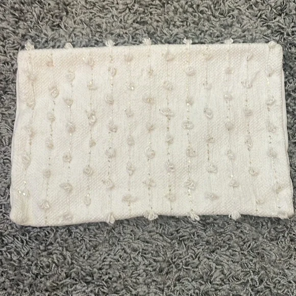 Anthropologie Woven Landen Pillow Cover Case Off White & Gold Rectangle home - Picture 7 of 10